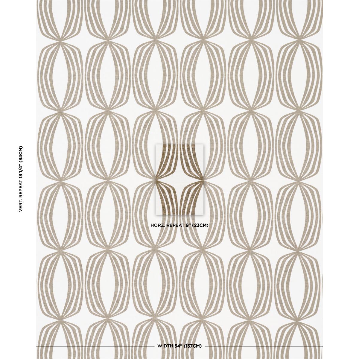 Schumacher Fontana Hand Print Peat Fabric