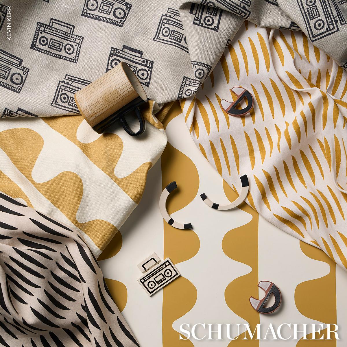Schumacher Drift Hand Print Ginger Fabric