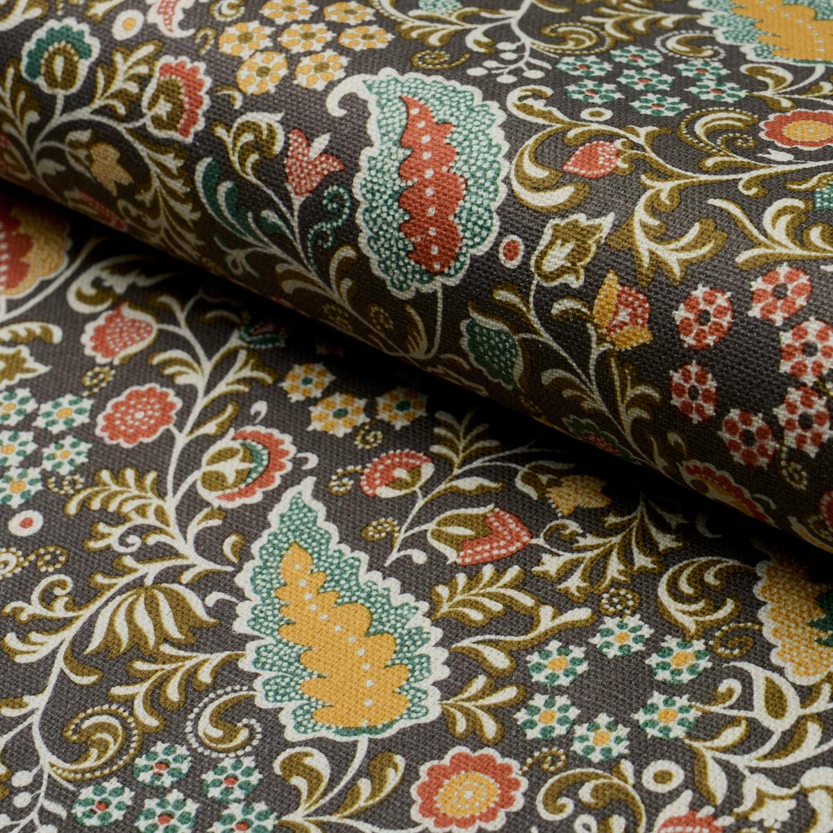 Schumacher Peggy Paisley Graphite Fabric