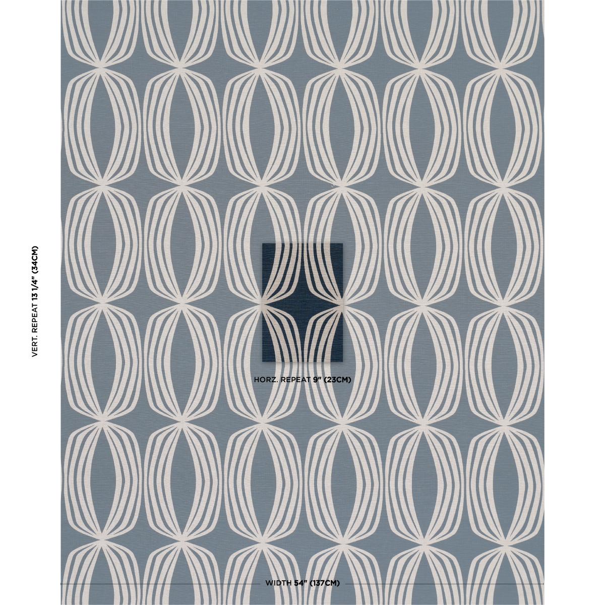 Schumacher Fontana Hand Print Indigo Fabric