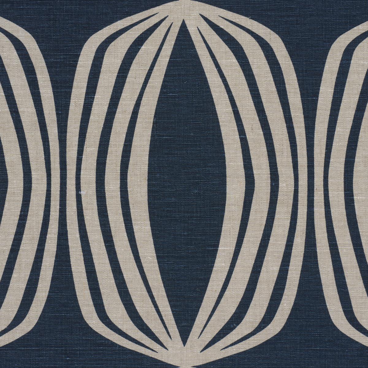 Schumacher Fontana Hand Print Indigo Fabric