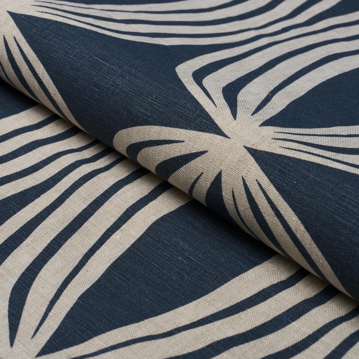 Schumacher Fontana Hand Print Indigo Fabric