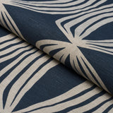 Schumacher Fontana Hand Print Indigo Fabric
