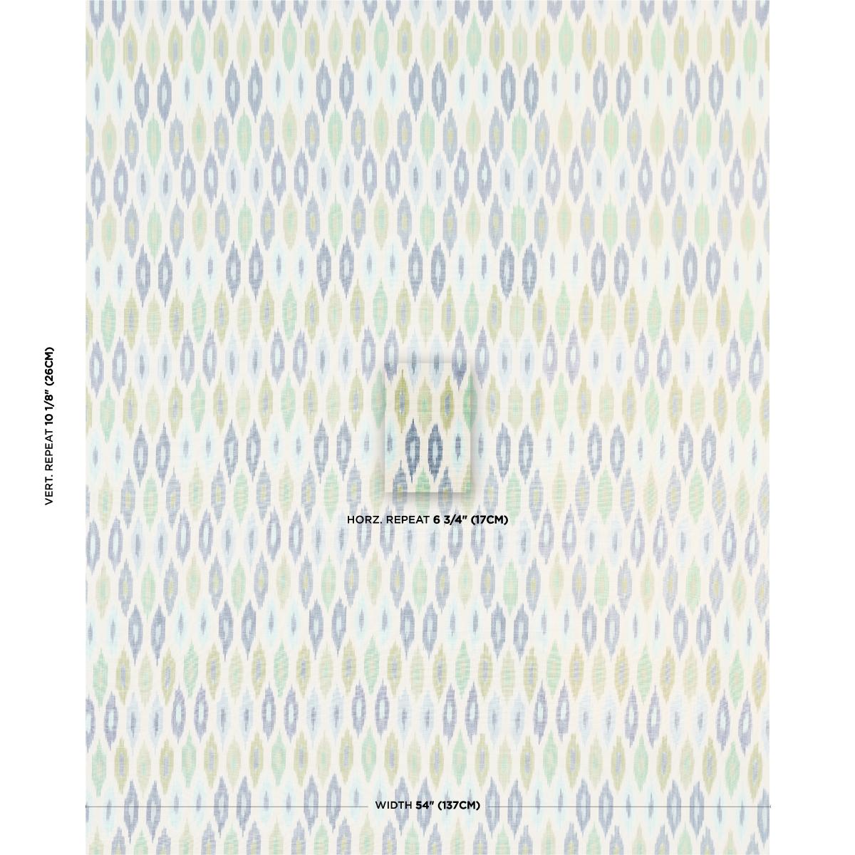 Schumacher Sunara Ikat Peacock Fabric