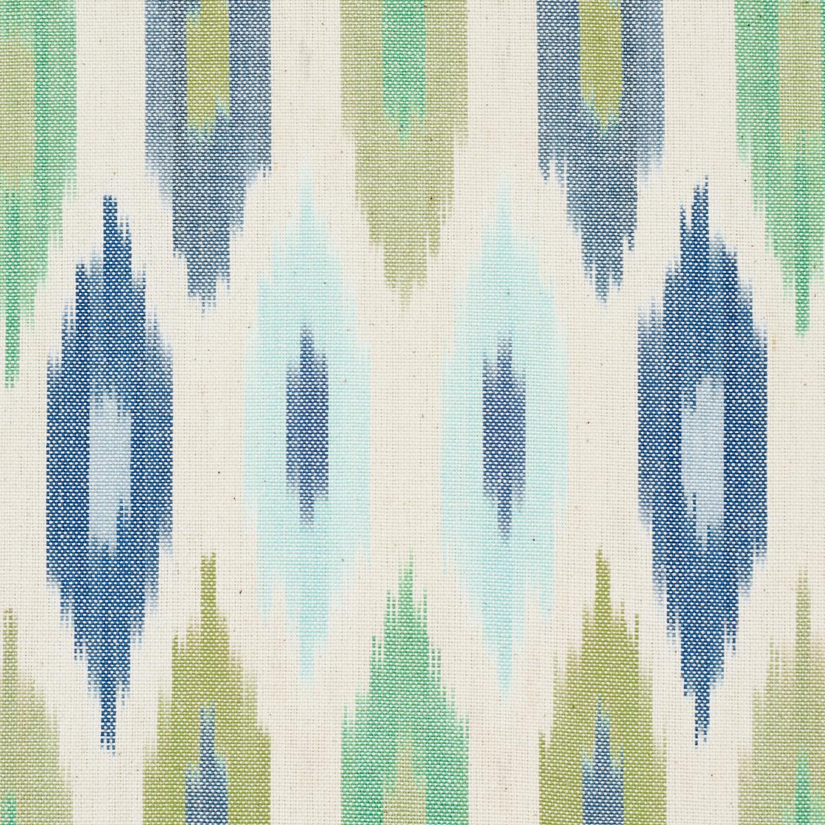 Schumacher Sunara Ikat Peacock Fabric
