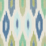 Schumacher Sunara Ikat Peacock Fabric