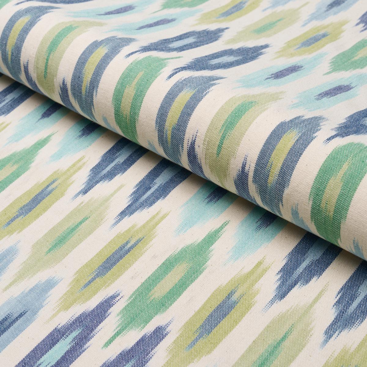 Schumacher Sunara Ikat Peacock Fabric