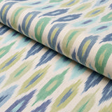 Schumacher Sunara Ikat Peacock Fabric