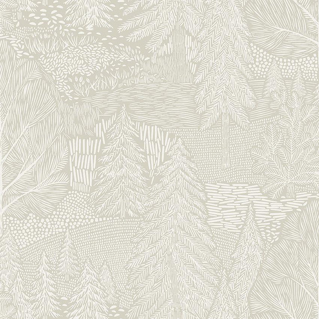 Schumacher Northern Forest Ivory Wallpaper