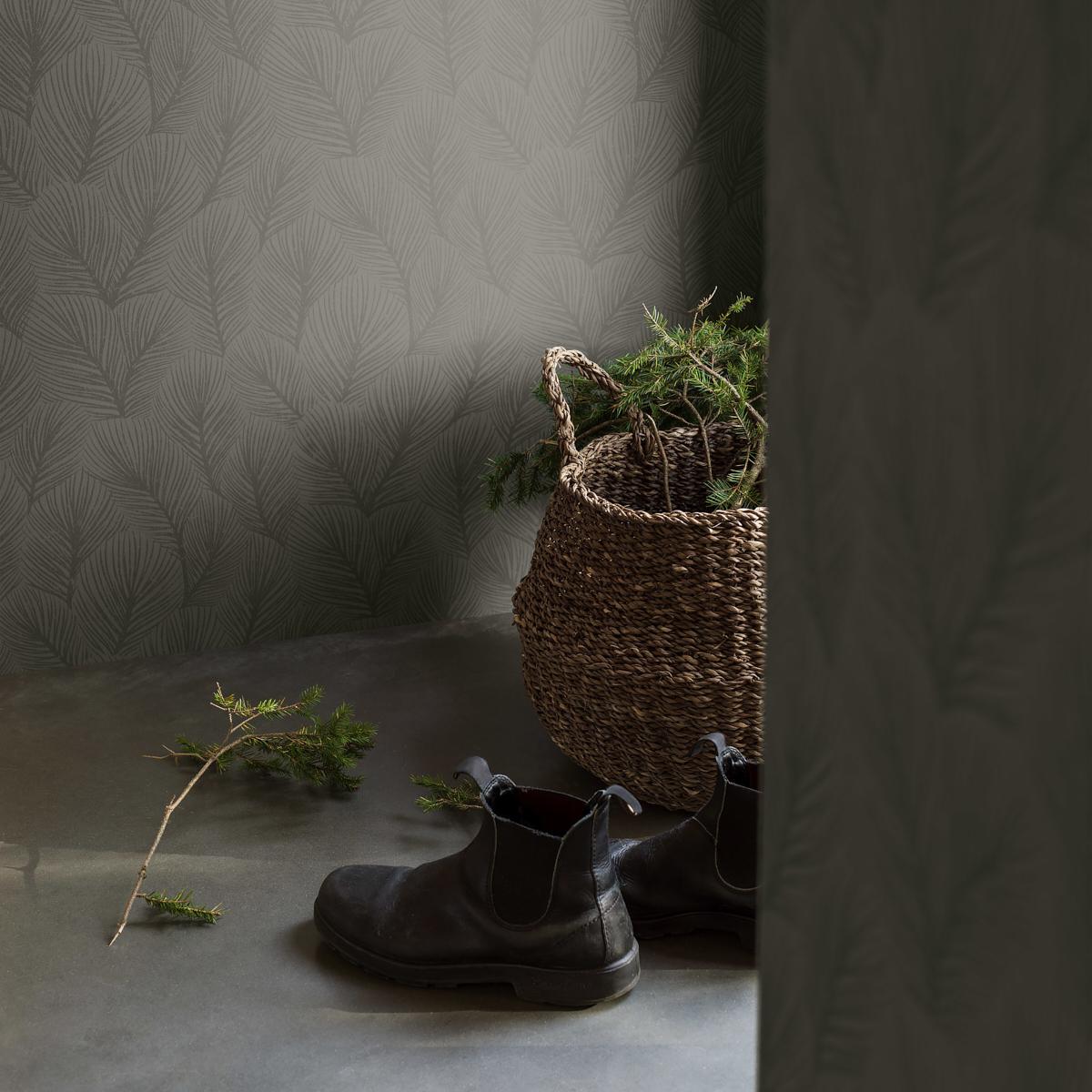 Schumacher Pine Tree Sage Wallpaper