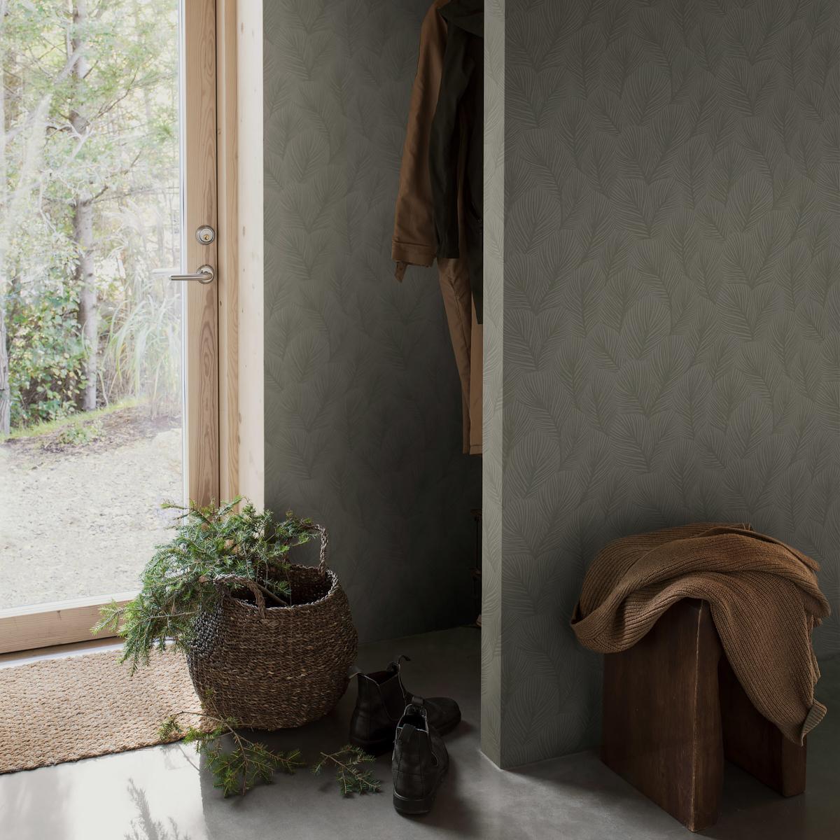 Schumacher Pine Tree Sage Wallpaper