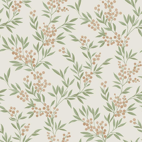 Schumacher Forest Berries Leaf And Stone Wallpaper