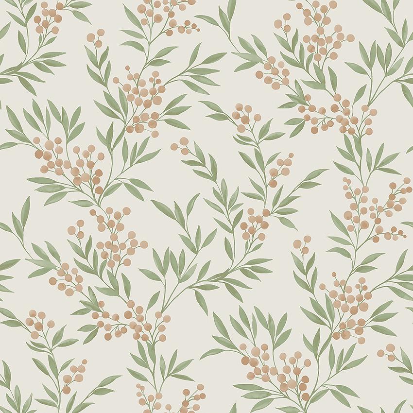 Schumacher Forest Berries Leaf And Stone Wallpaper