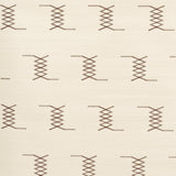 Schumacher Kin Sisal Embroidery Hazel On Ivory Wallpaper