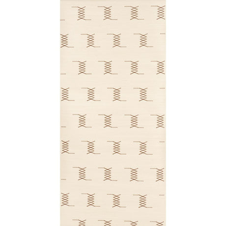 Schumacher Kin Sisal Embroidery Hazel On Ivory Wallpaper