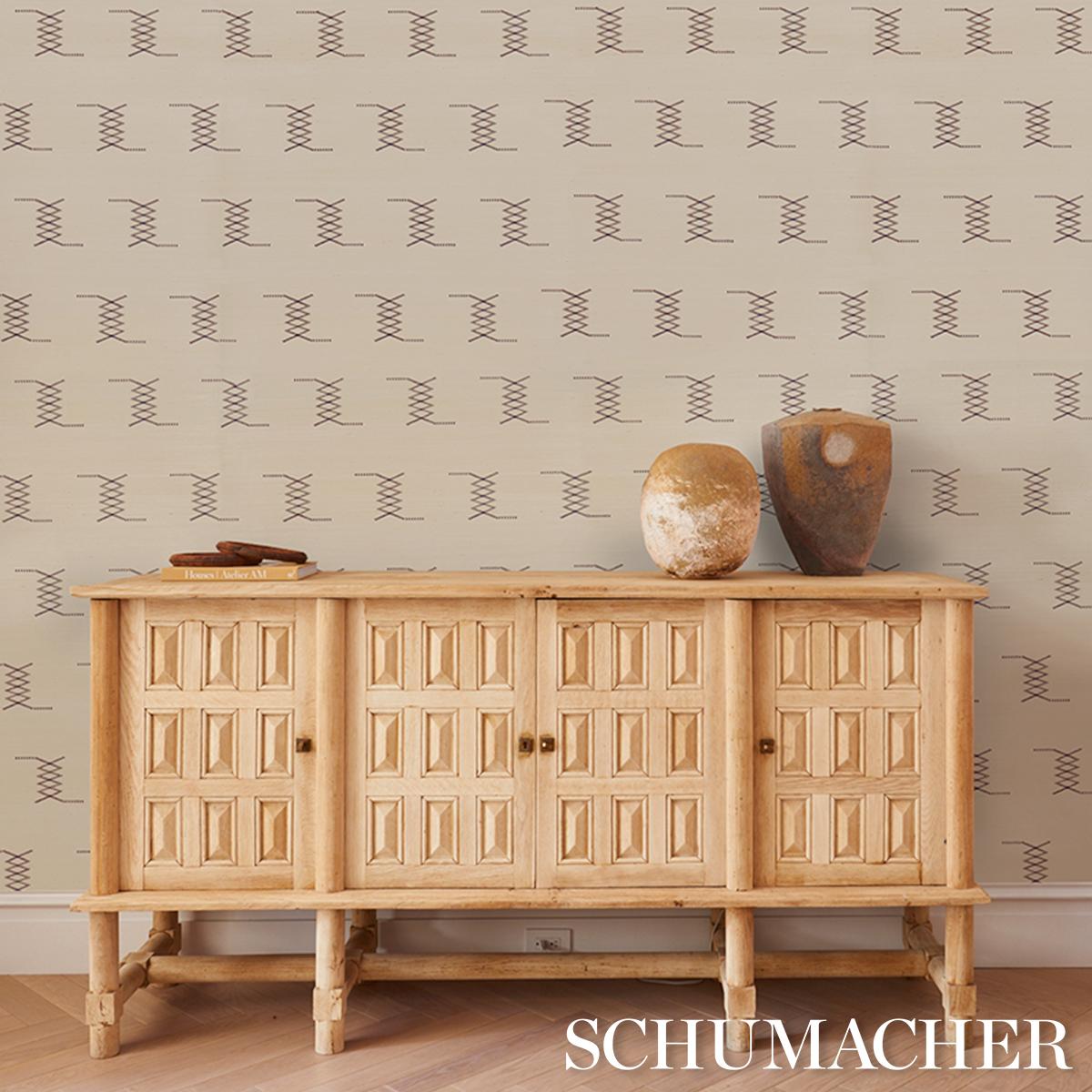 Schumacher Kin Sisal Embroidery Hazel On Ivory Wallpaper – DecoratorsBest