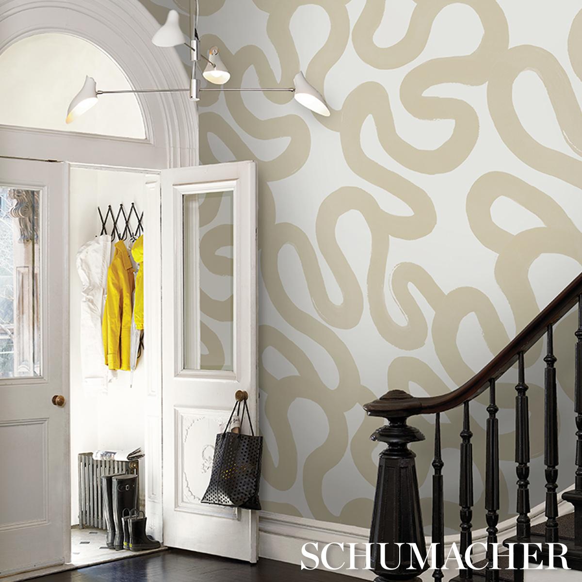 Schumacher Trace Sand Wallpaper