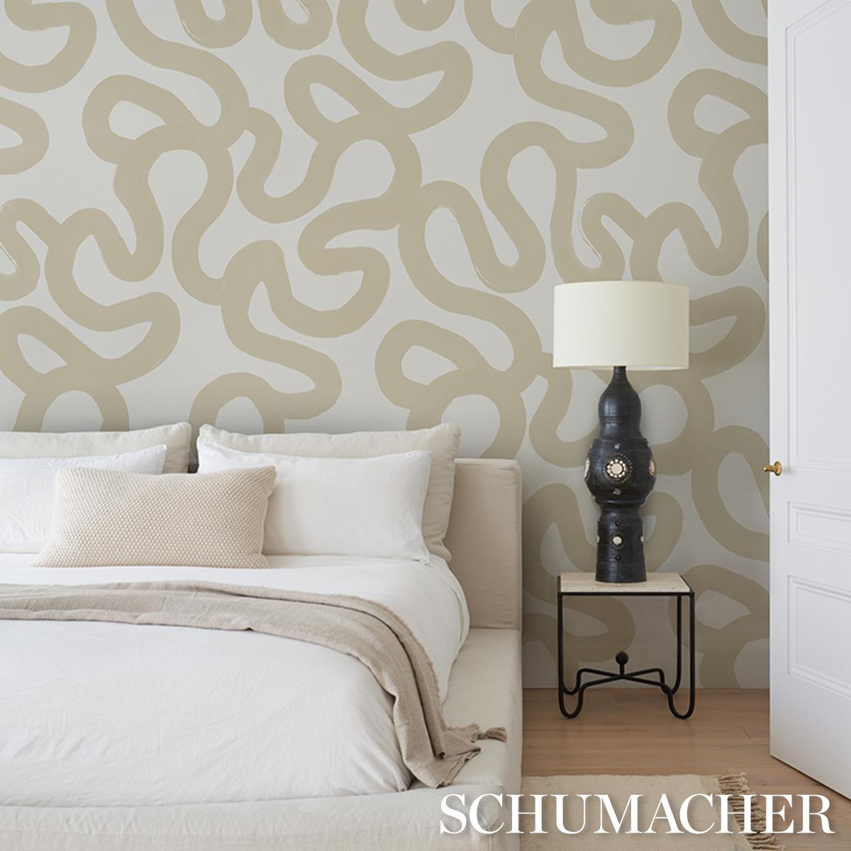 Schumacher Trace Sand Wallpaper