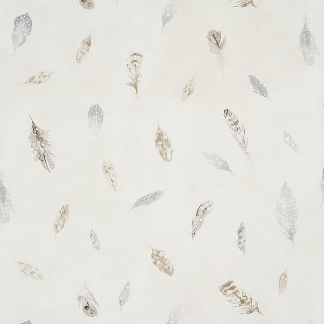 Schumacher Woodland Feathers Pebble Wallpaper