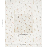 Schumacher Woodland Feathers Pebble Wallpaper