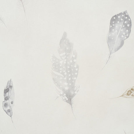 Schumacher Woodland Feathers Pebble Wallpaper