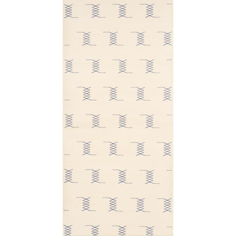 Schumacher Kin Sisal Embroidery Ink On Ivory Wallpaper