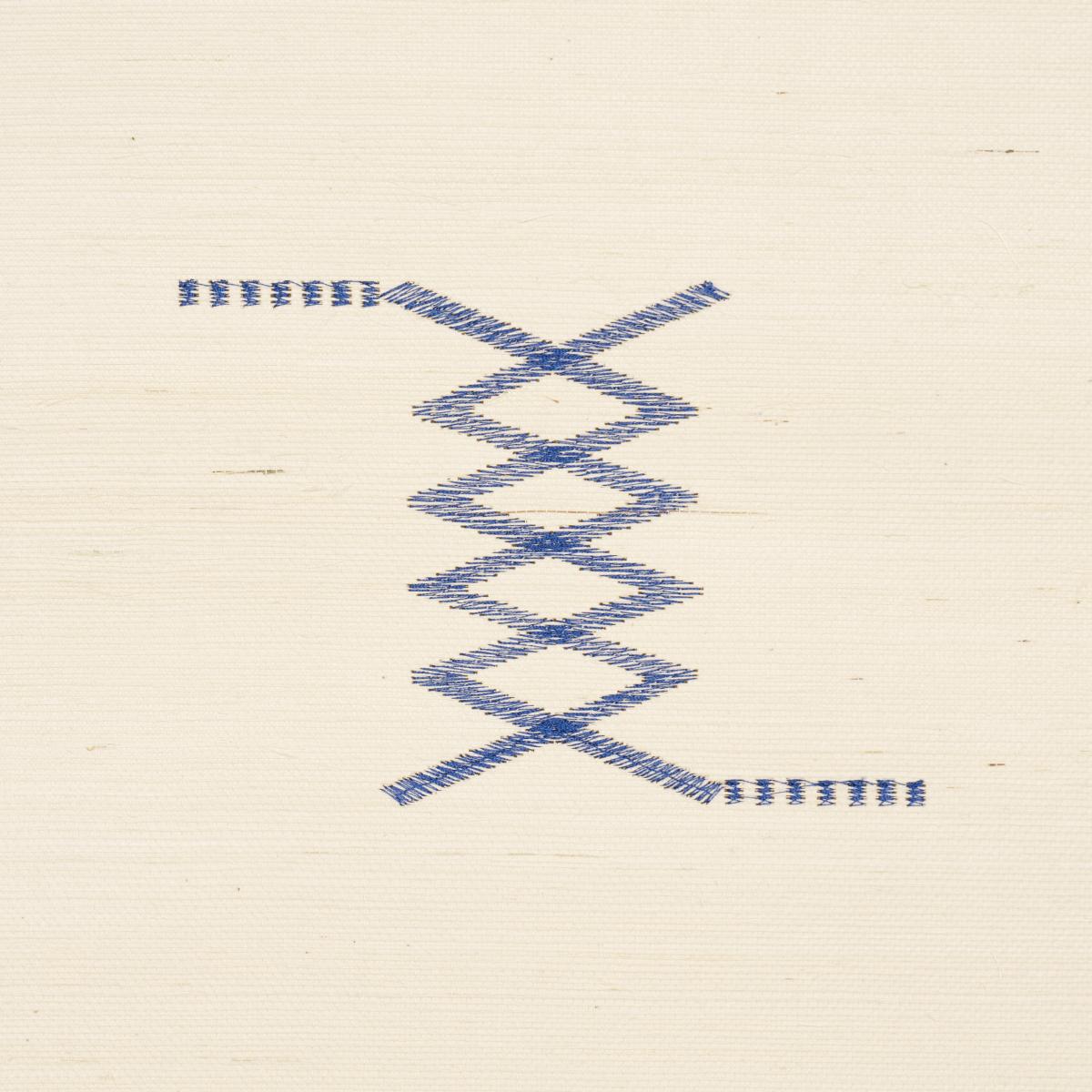 Schumacher Kin Sisal Embroidery Ink On Ivory Wallpaper – DecoratorsBest