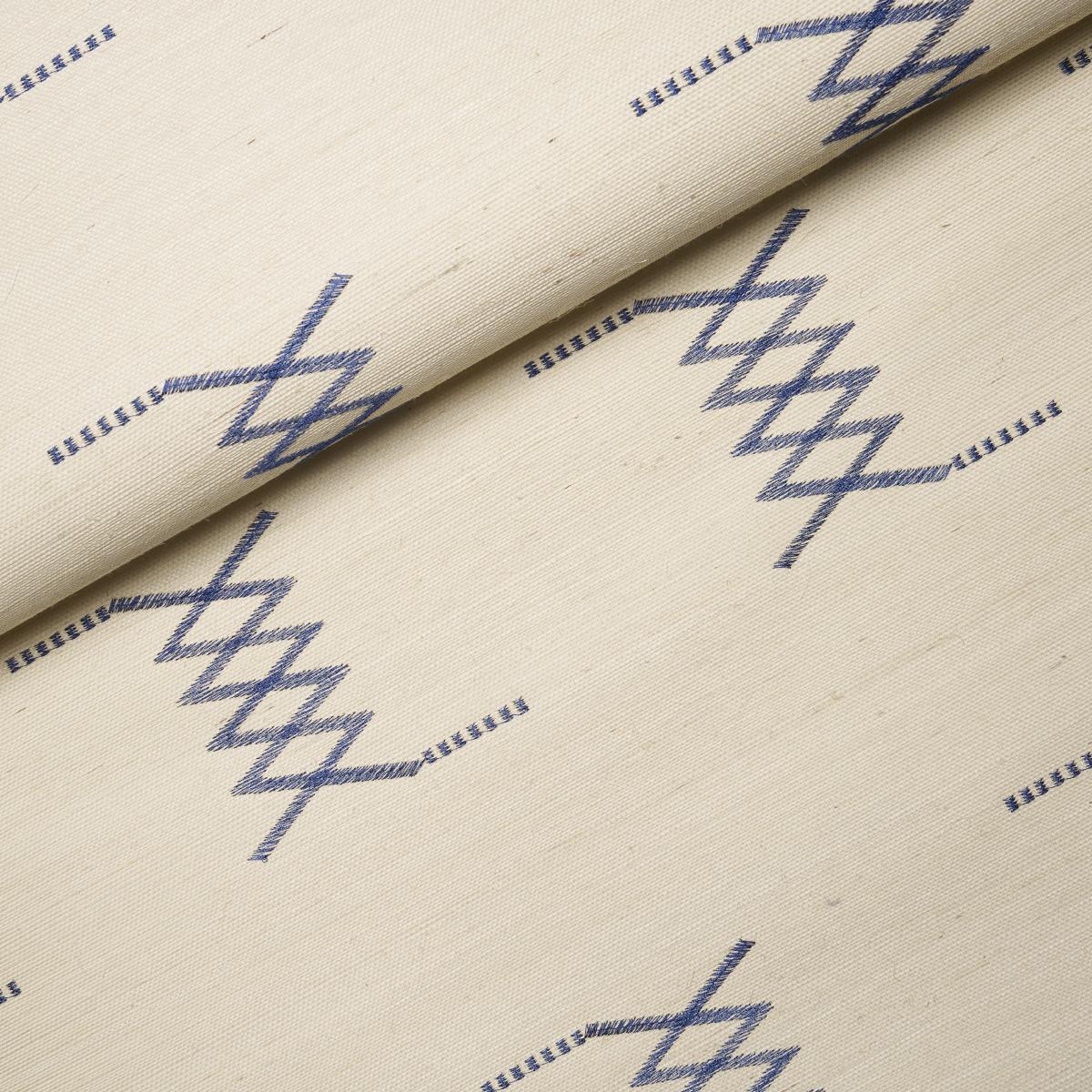 Schumacher Kin Sisal Embroidery Ink On Ivory Wallpaper – DecoratorsBest