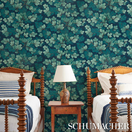 Schumacher Covey Hedge Midnight Wallpaper