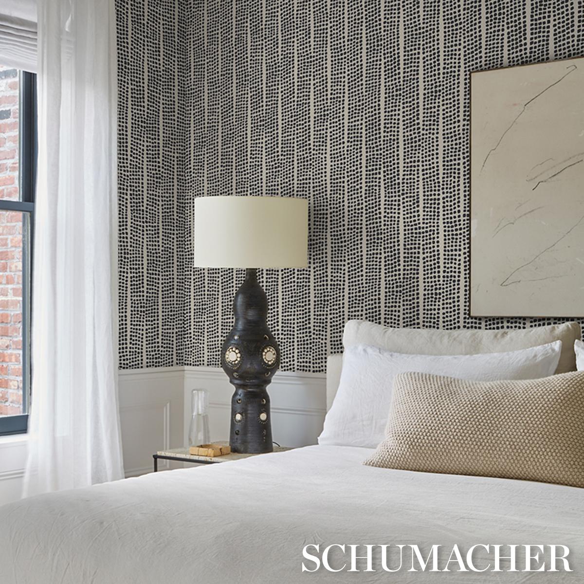 Schumacher Noland Vinyl Carbon Wallpaper