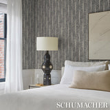 Schumacher Noland Vinyl Carbon Wallpaper