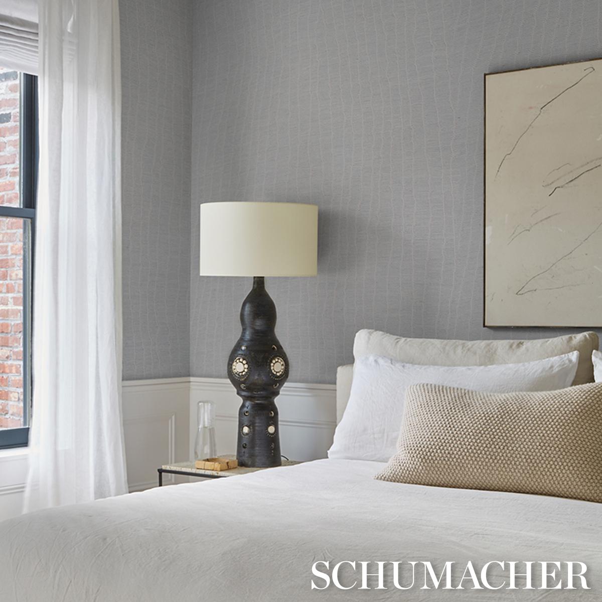 Schumacher La Voie Wallcovering Whisper Blue Wallpaper
