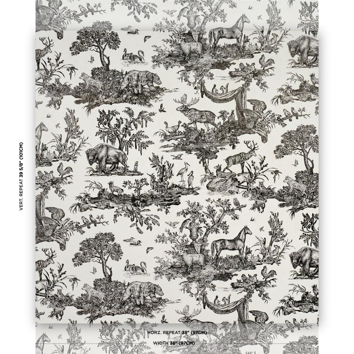 Schumacher Western Toile Carbon Wallpaper
