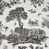 Schumacher Western Toile Carbon Wallpaper