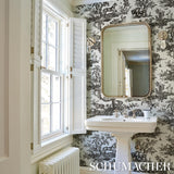 Schumacher Western Toile Carbon Wallpaper