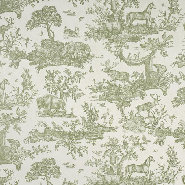 Schumacher Western Toile Olive Wallpaper