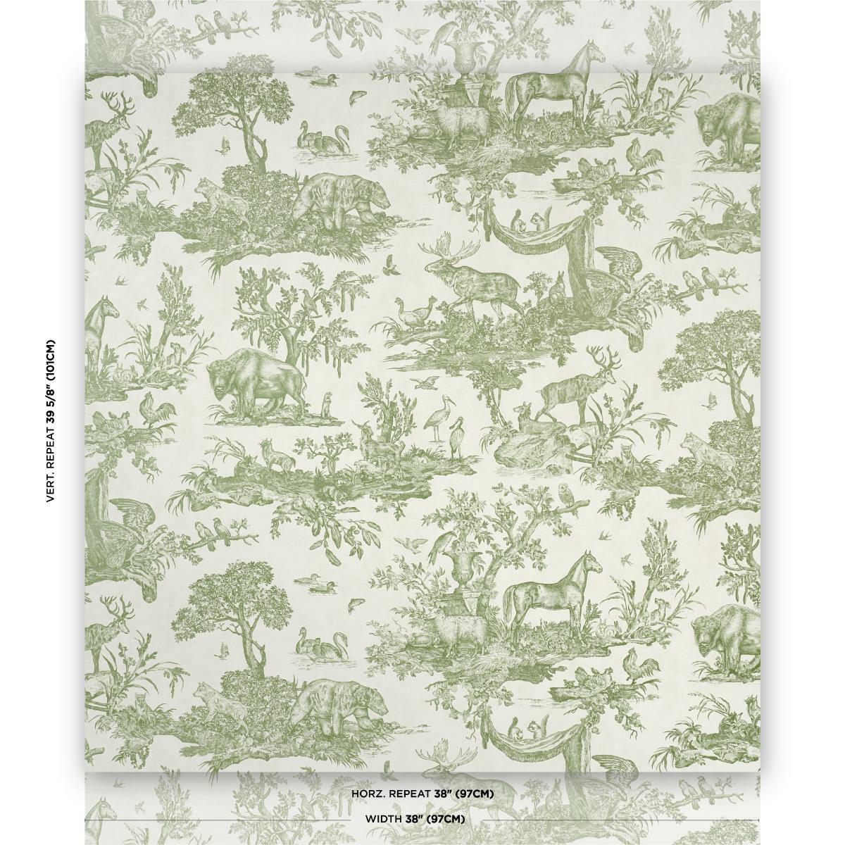Schumacher Western Toile Olive Wallpaper