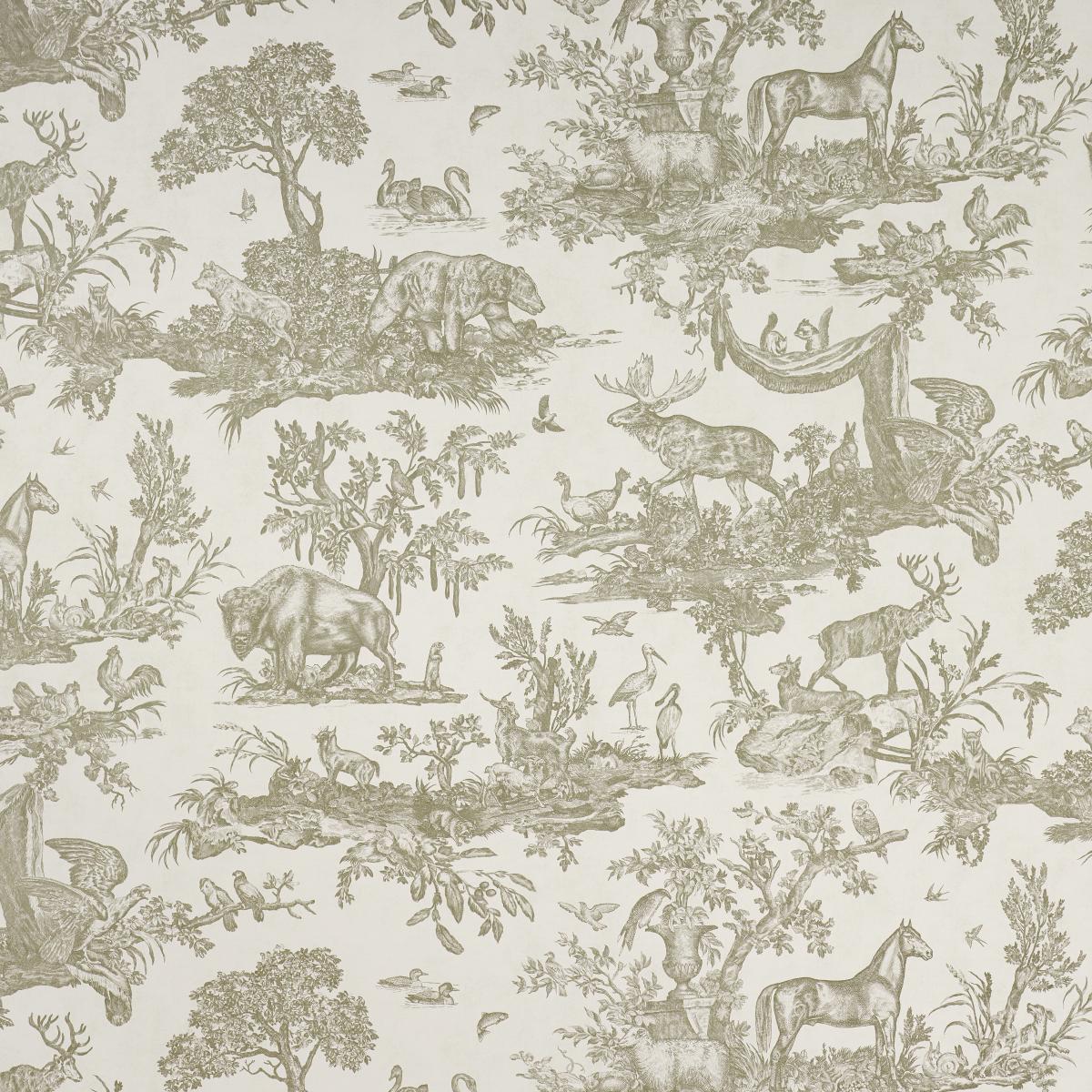 Schumacher Western Toile Stone Wallpaper