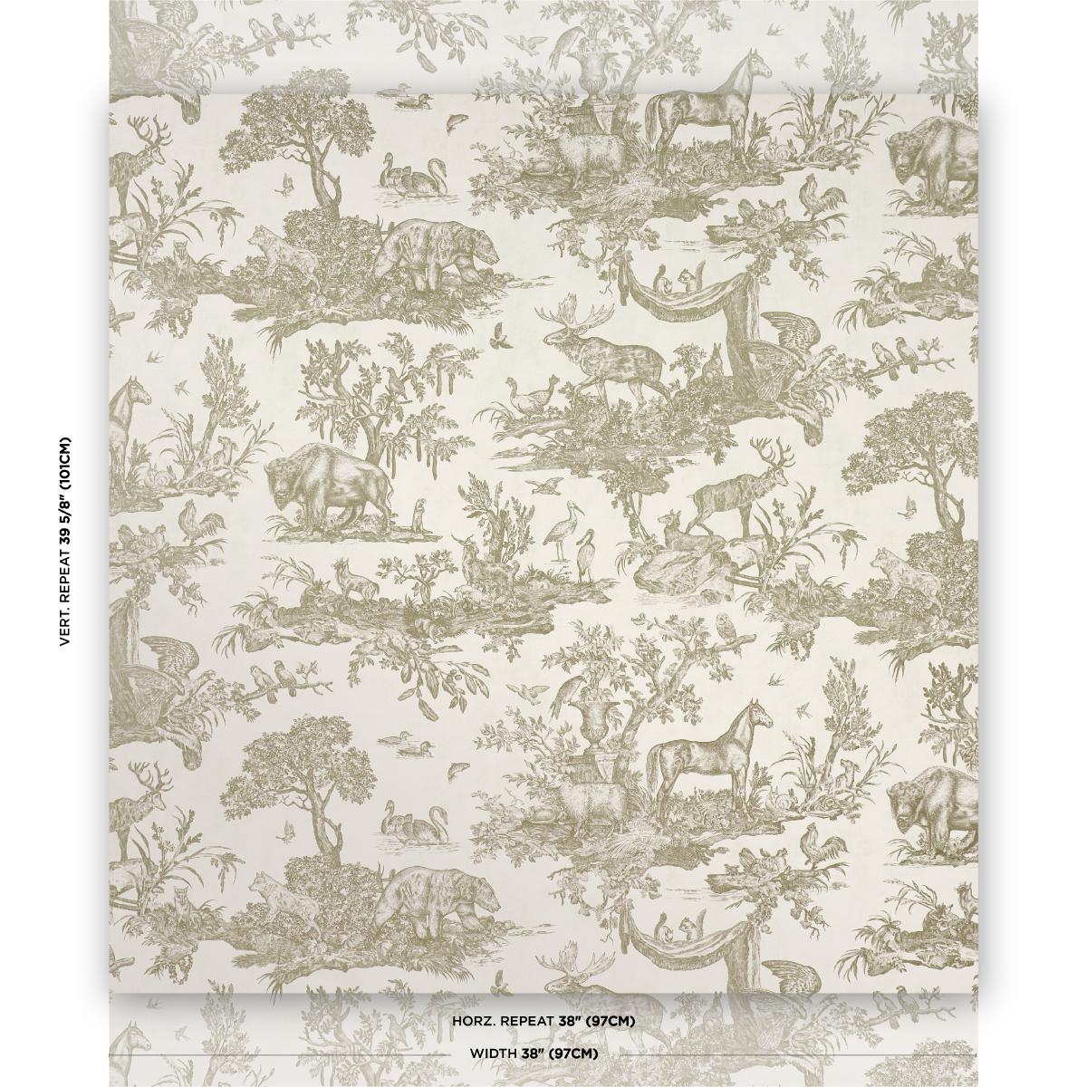 Schumacher Western Toile Stone Wallpaper