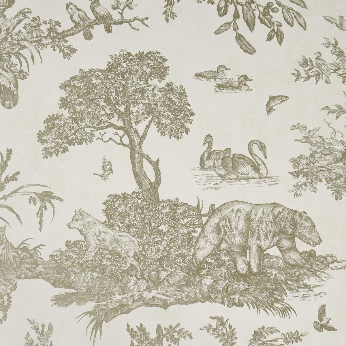 Schumacher Western Toile Stone Wallpaper