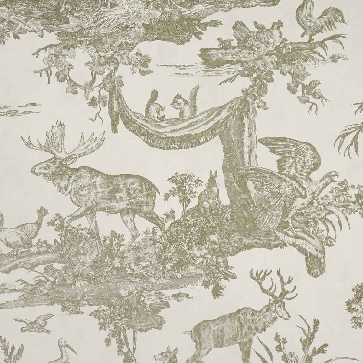 Schumacher Western Toile Stone Wallpaper