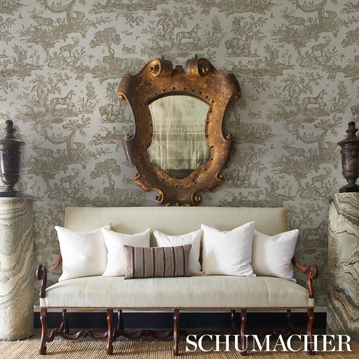 Schumacher Western Toile Stone Wallpaper