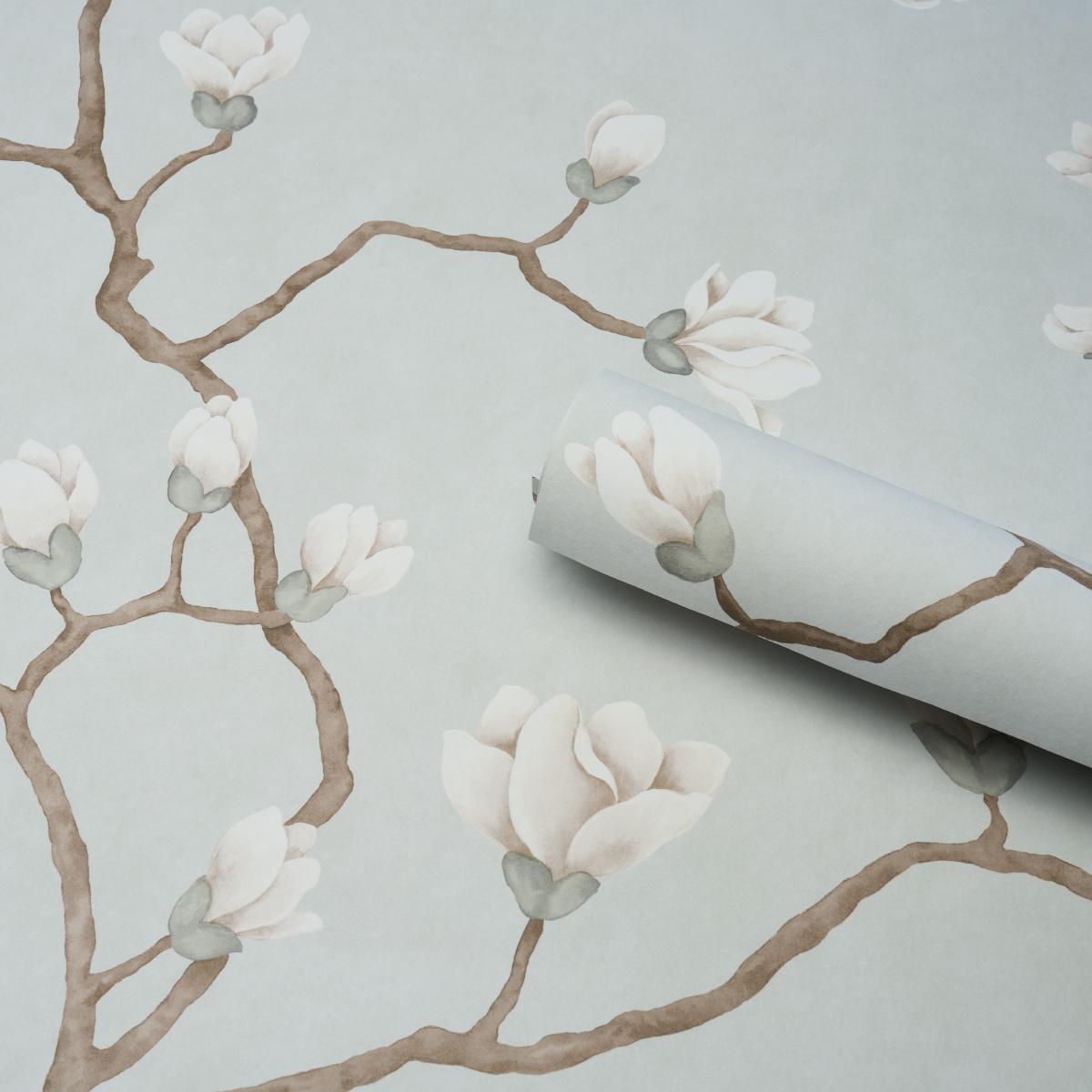 Schumacher Magnolia Tree Dusty Sky Wallpaper
