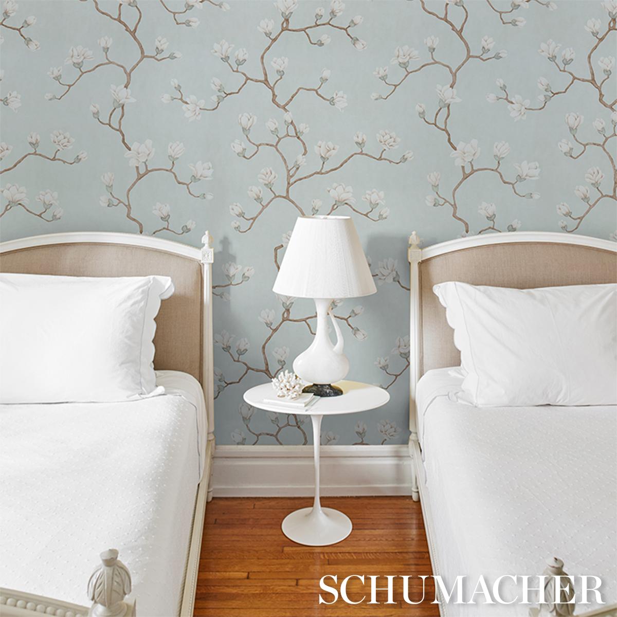 Schumacher Magnolia Tree Dusty Sky Wallpaper