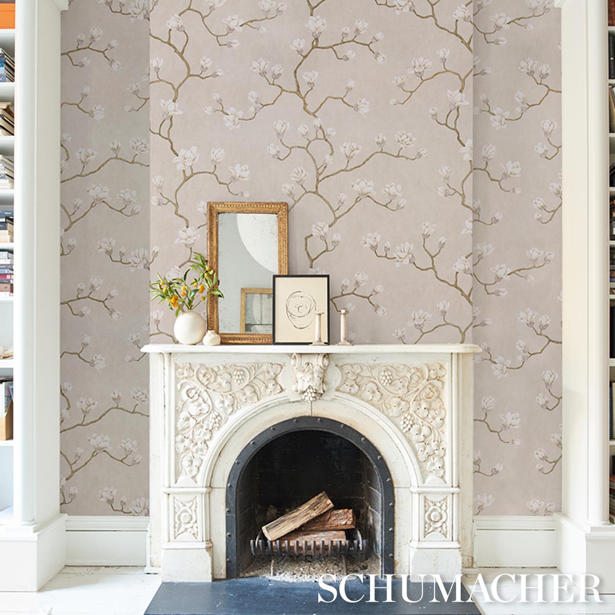 Schumacher Magnolia Tree Grisaille Wallpaper