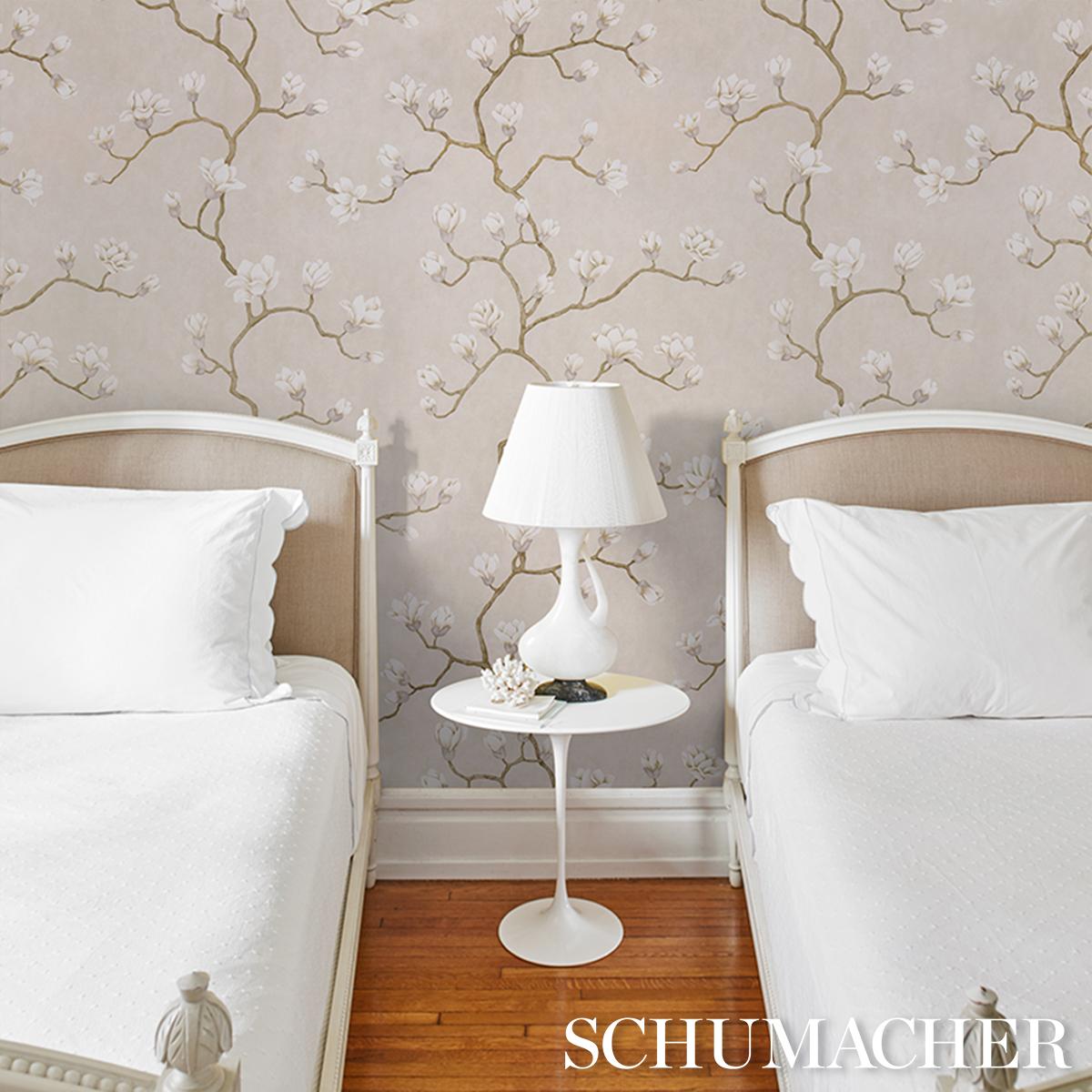 Schumacher Magnolia Tree Grisaille Wallpaper