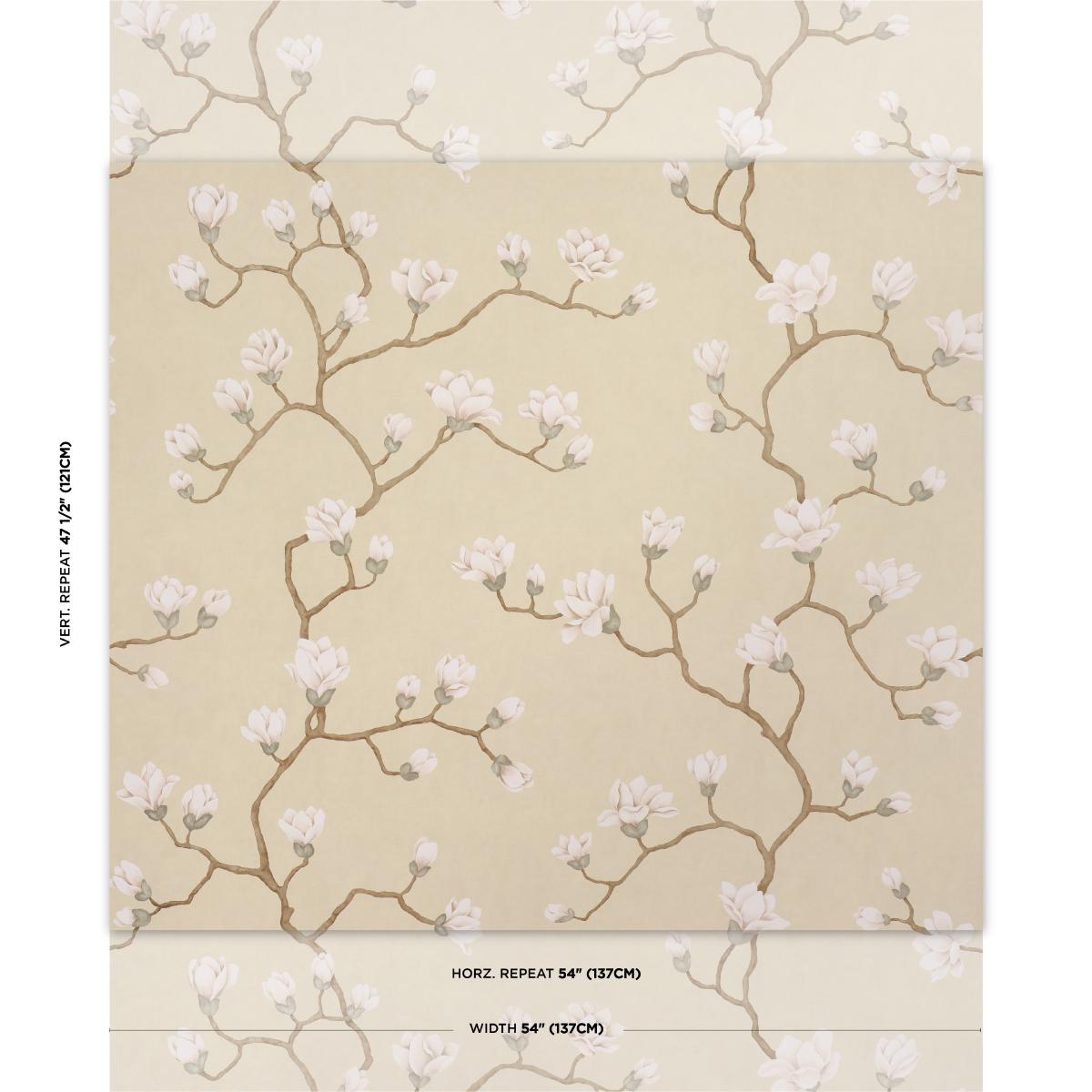 Schumacher Magnolia Tree Soft Gold Wallpaper