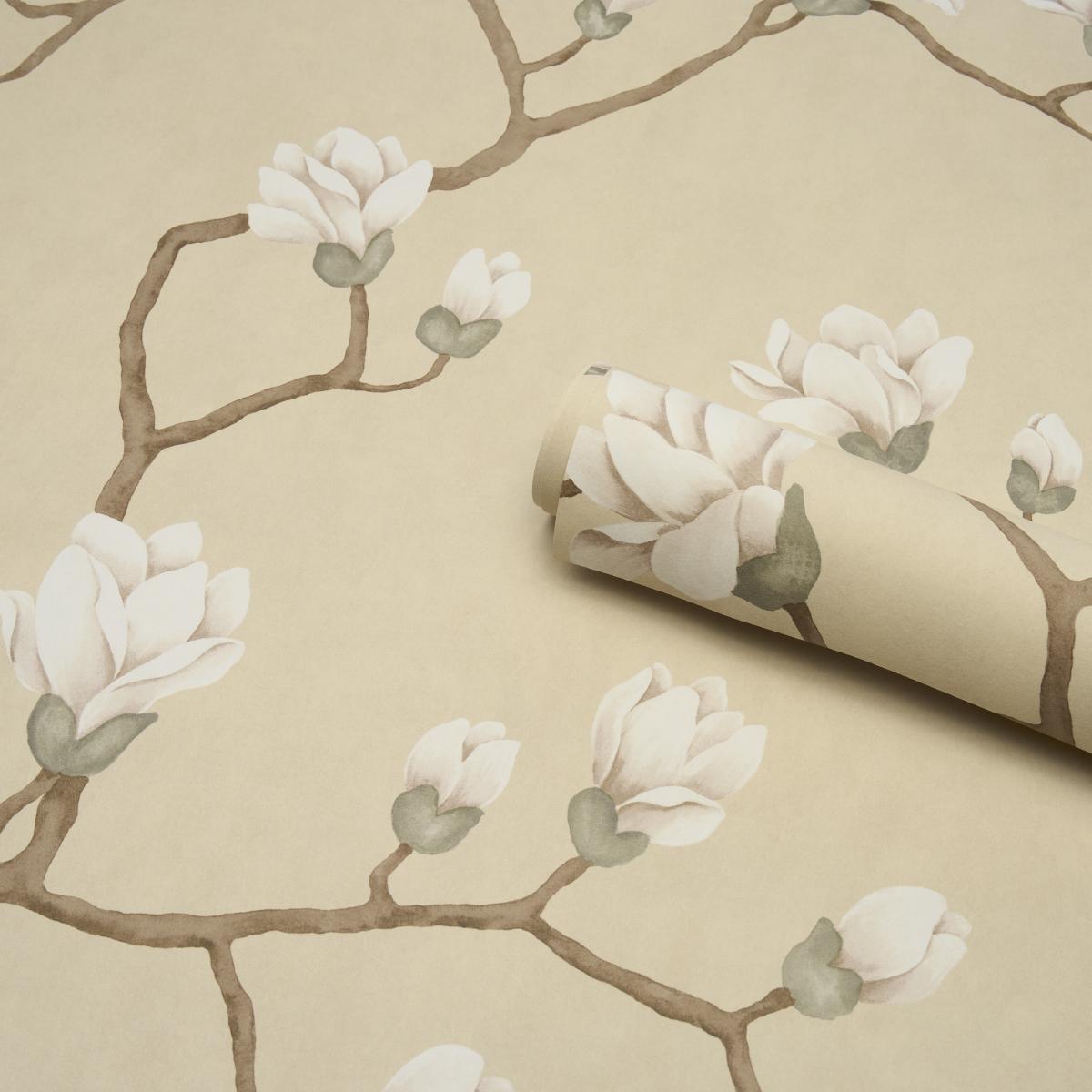 Schumacher Magnolia Tree Soft Gold Wallpaper