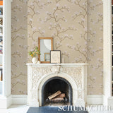 Schumacher Magnolia Tree Soft Gold Wallpaper