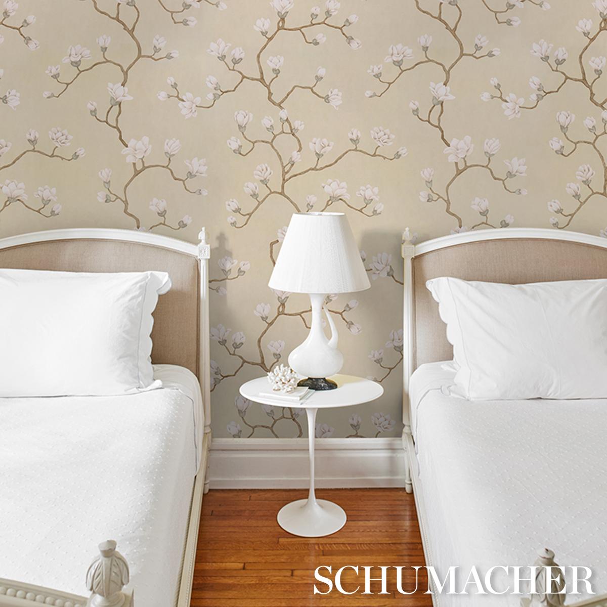 Schumacher Magnolia Tree Soft Gold Wallpaper